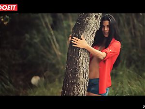 LETSDOEIT - insane black-haired Caught Running in the forest